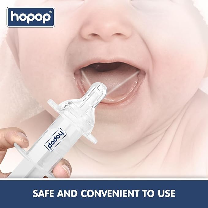 Hopop Medicine Dropper/Dispenser & Baby Medicine Syringe | Multipurpose Silicone Medicine Dropper Syringe/Feeder for Baby | Suitable form 0+ Months | BPA Free | Yellow & White 4