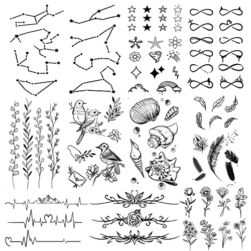Cerlaza 125 Mixed Styles Long-Lasting Temporary Tattoos For Women, Fake Tattoos Sleeves For Body Marker, Realistic Hand Arm Body Tatuajes Temporales Adult #TOP3