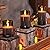 Homemory Grey Glass Flameless Candles, Battery Operated LED Pillar Candles with Remote Control and Timer, Radiance Candles, Real Wax, Set of 3,D3 xH4 5" 6"
