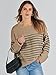 ANRABESS Women's Oversized Sweaters 2025 Long Sleeve Fuzzy Knit Casual Chunky Pullover Sweater Fall Outfits Clothes Camel Black Stripe Large