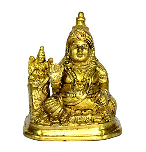 Figura Decorativa Estatua Laxmi Kuber de Latón 4.25" miniatura 3