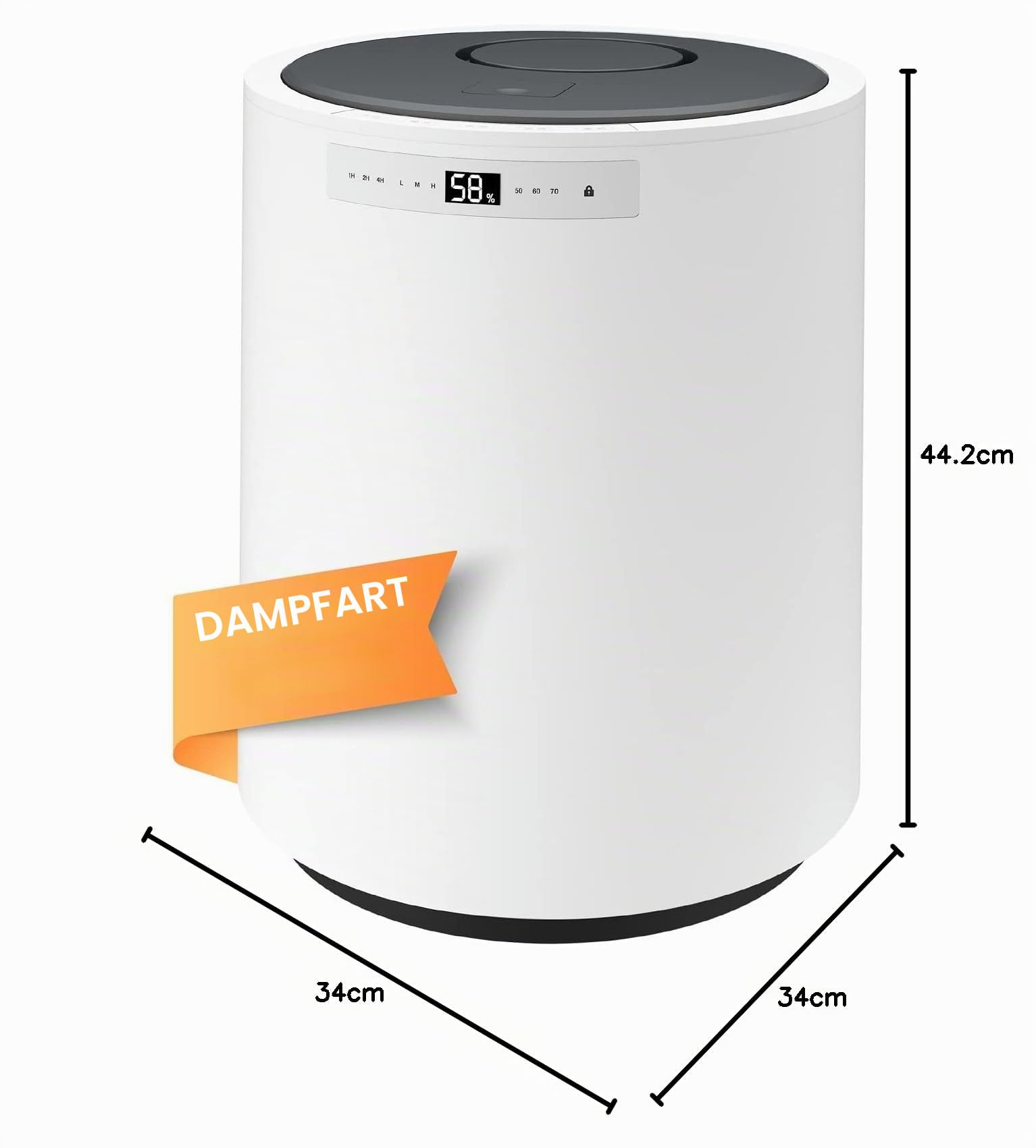 Luftbefeuchter für große Räume, 10-Liter-Dampfluftbefeuchter für das ganze Haus mit automatischer Abschaltung, 3-Stufen-Nebel, maximale Leistung von 1200 ml/h, Abdeckung von bis zu 1000 Quadratfuß