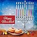 Ner Mitzvah Dripless Chanukah Candles, Decorated Multicolored Hanukkah Candles Fits Most Menorahs, Premium Quality Wax for All 8 Nights of Hanukkah - Standard Size - 45 Count