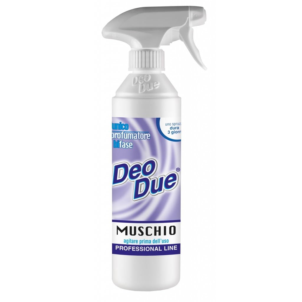 Deo Due Profumatore Ambienti Bifase Muschio, Confezione da 6 Spray (Professional Line) 500ml