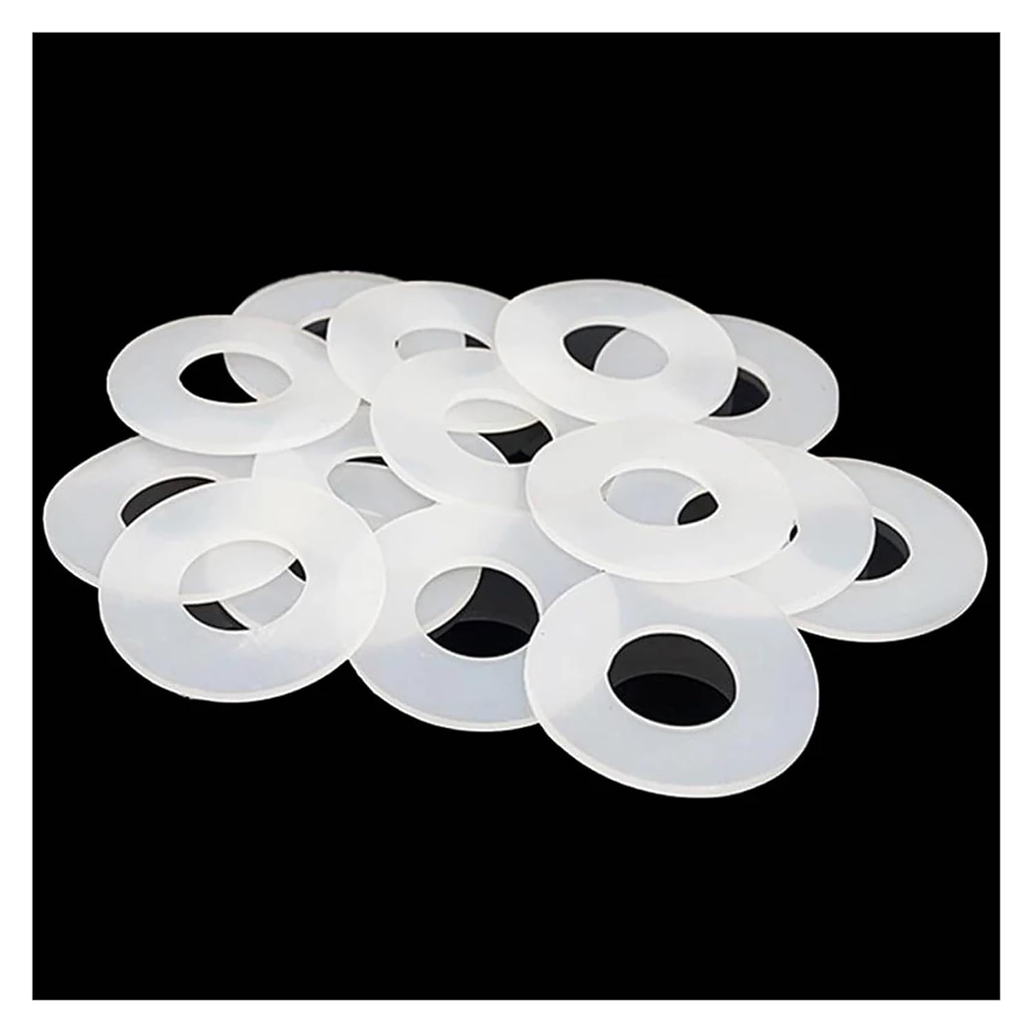Hardware 10pcs 2mm Thick Silicone Rubber Flat Gaskets Outer Dia 12mm-30mm White Food Grade Silicon O Rings Seal Washers Sealing Ring Packing Washer(16x8x2mm)