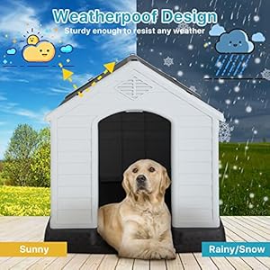   Large-Dog-House-Indoor-Outdoor-Waterproof-Ventilated-Plastic-Dog-House-Pet-Shelter-Cage-with-Ventilation-and-Elevated-Flooring-Suitable-for-Small-Medium-and-Large-Dogs-Easy-to-Assemble-Grey