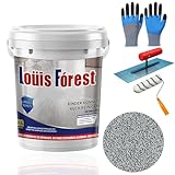 LOOVKIS Epoxy Colored Sand Floor Paint, 2025 New Louis Forest Epoxy Floor Paint, High Gloss Marble Effect Garage Self-leveling Coating Wear-resistant and non-slip (0.5kg-White Hemp Gray)