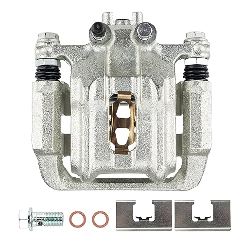 Image of KAX Disc Brake Caliper Assembly with Bracket Compatible with Select Honda and Acura Models - CR-V 2007-2016(07-11 Only fit Built in Japan), RDX 2013-2018, Crosstour 2012-2015 - Rear Left Driver Side