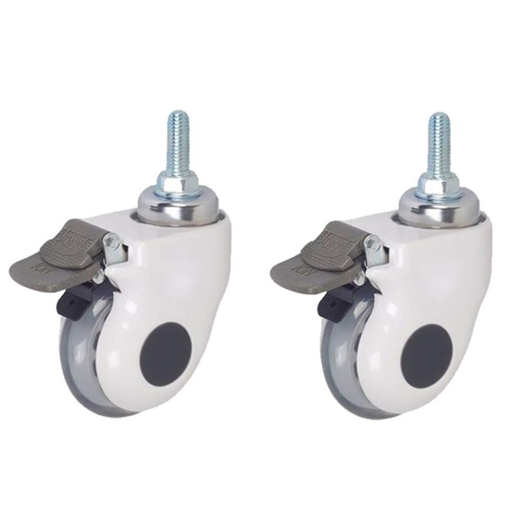 CHFENG-Caster 3 Pulgadas Médico Ruedas/Ruedas con Freno de la Cubierta Transparente Silencio Rueda M12x30 Tornillo for Hospital Equipment for Equipo Médico
