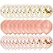 30-Count Gold & Rose Gold Confetti Dots Balloons, Real Rose Gold Latex Balloons 12'' for Birthday Party, Wedding, Bridal Shower, Baby Shower and Holidays