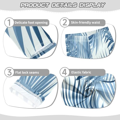 Bolaz Toddler Girls Leggings Printed Yoga Pants Leggings Blue Tree Leaves for Kids3