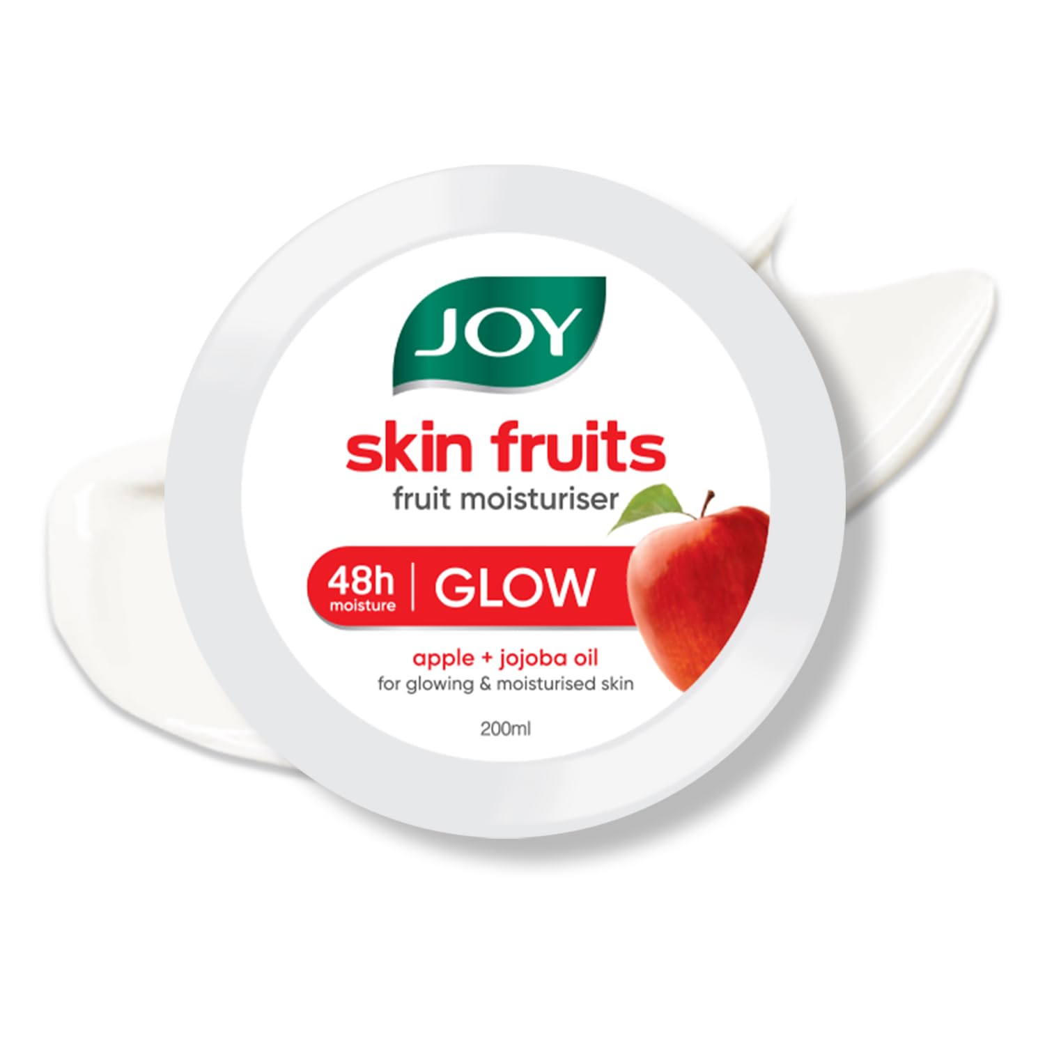 Joy Skin Fruits Moisturizing Cold Skin Cream With Apple, Jojoba & Almond Oil (200ml) | Quick Absorbing & Non Sticky Moisturizer for Face, Hands & Body | For Healthy, Soft & Glowing Skin