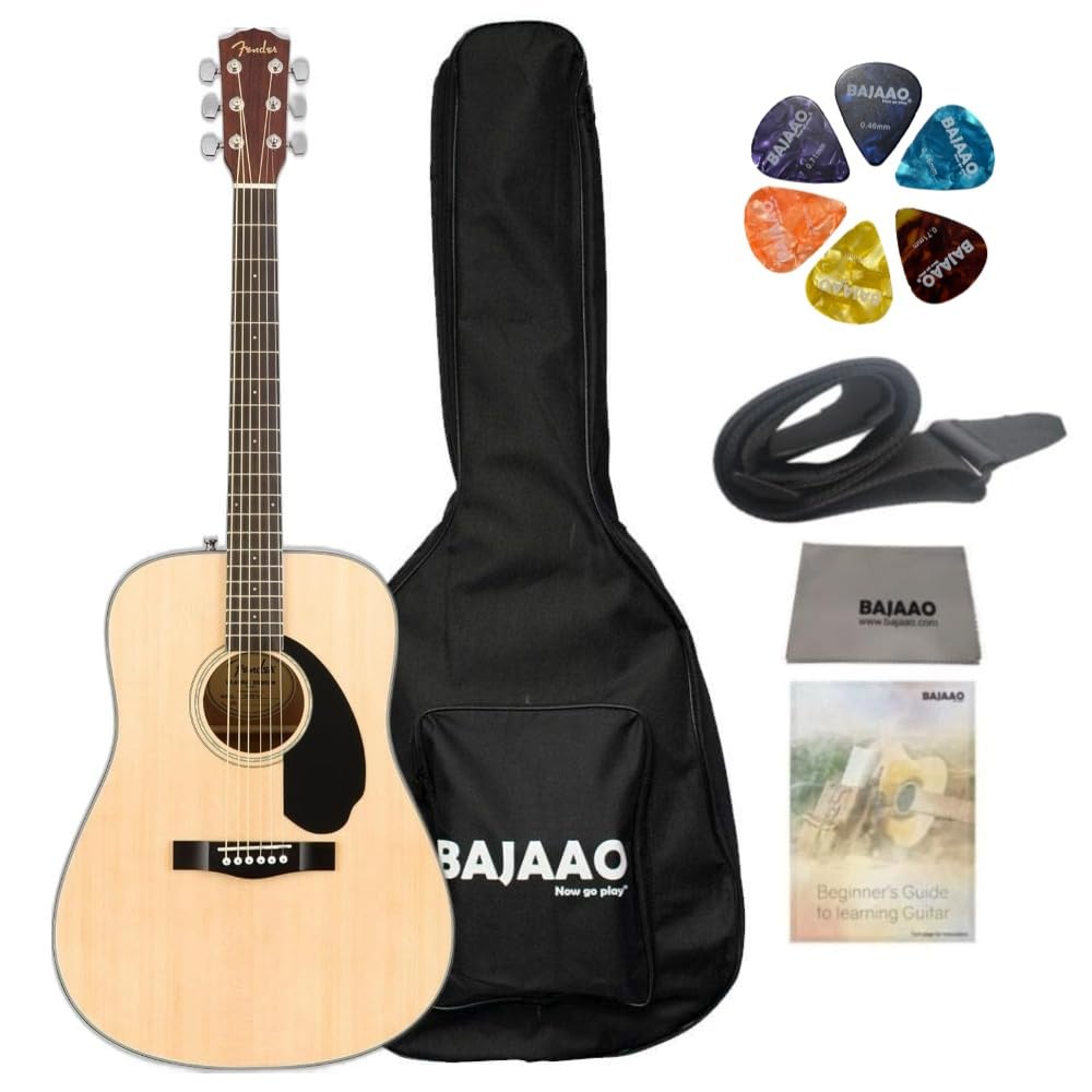 Fender CD60S Acoustic Guitar Dreadnought with Gig-Bag, Polishing