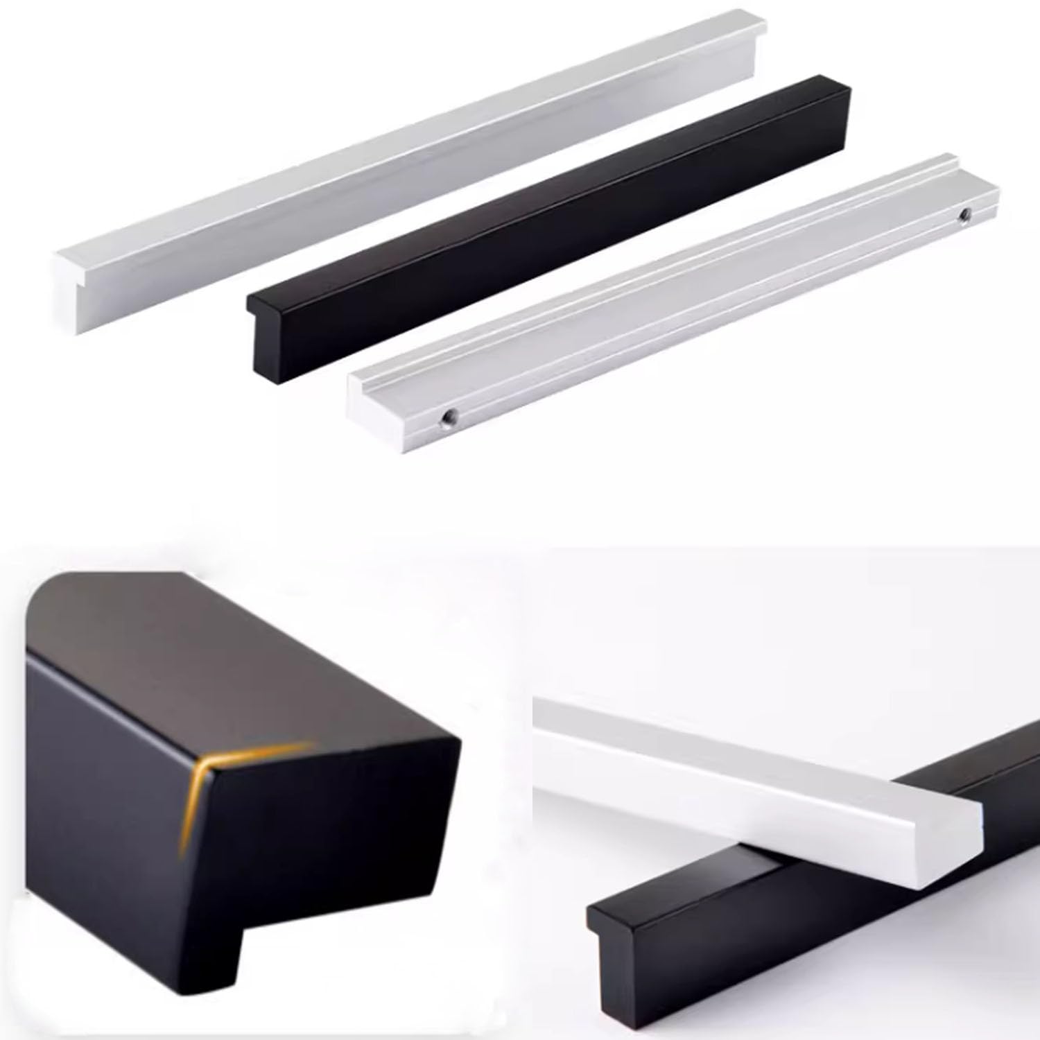 Mango De Aluminio Para Muebles – Manija Moderna Para Armarios Y Cajones (barra, 15 Mm De Alto)