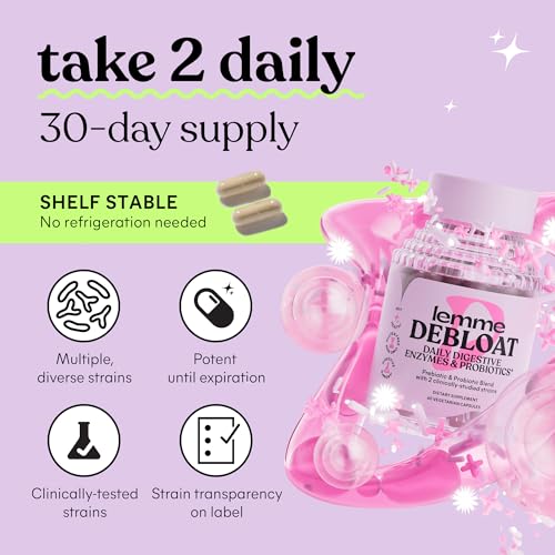 Lemme Debloat Probiotic and Enzyme Capsules