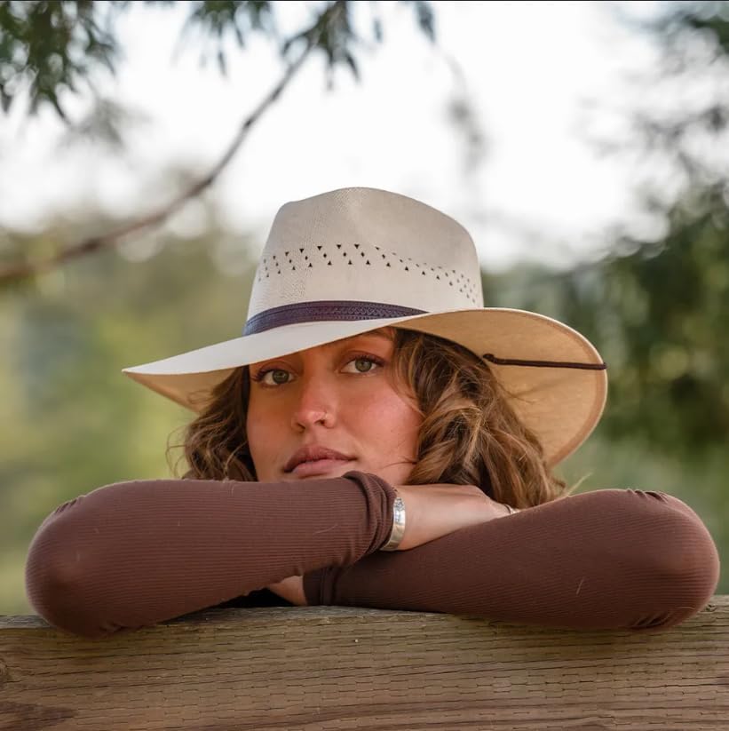 American Hat Makers Barcelona Firm Straw Hat | Handcrafted Wide Brim Sun Hat | Breathable, Durable & Perfect for Travel - Image 7