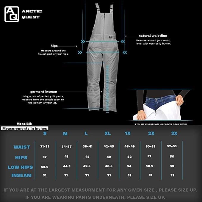 Arctic Quest Mens Insulated Snow and Ski Bib Overalls Snow Pants Snowboard Mens Overalls for Fishing, Hunting, Snowmobiling - Image 5