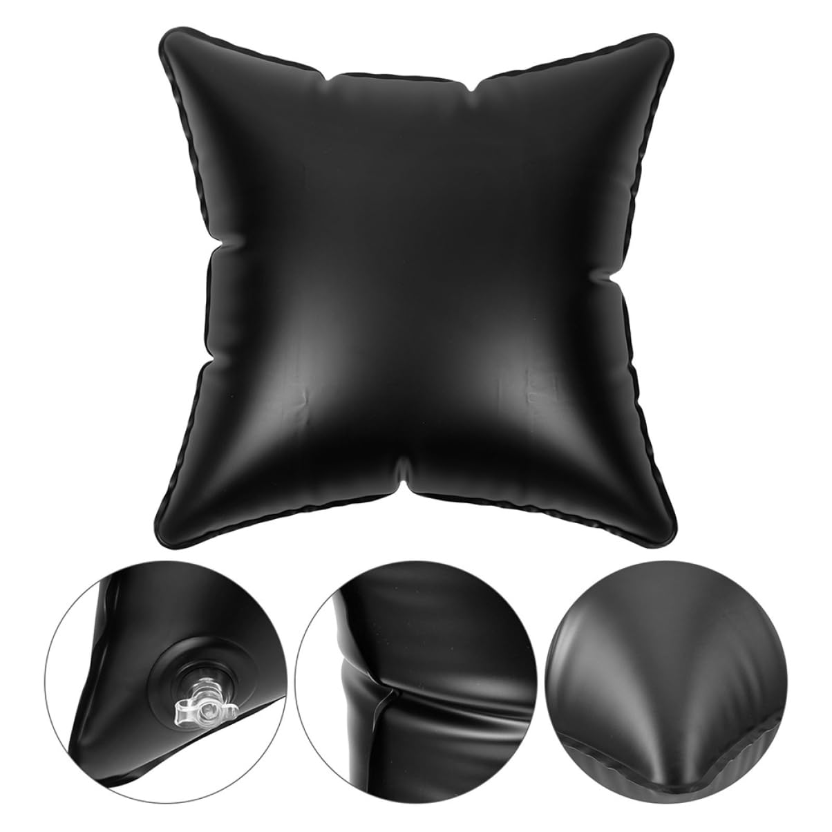 IMIKEYA Cuscino Gonfiabile Nero da Viaggio e Campeggio in Pvc Altezza Regolabile e Resistente All'acqua, per Auto e Attività All'aperto