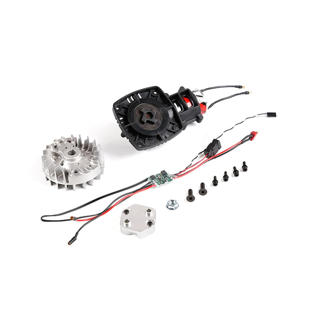 FLMLF Rc Car Second Generation One Key Electric Starter + Flywheel Kit Fit 23CC-45CC Engine for 1/5 Hpi Rofun Km Rovan Baja Losi 5ive-T FG Redcat Parts