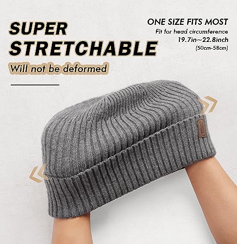 Image of Wmcaps Warm Beanie for Men Women, Fleece Lined Beanie Warm Winter Caps Unisex Fashion Knit Cuffed Cap