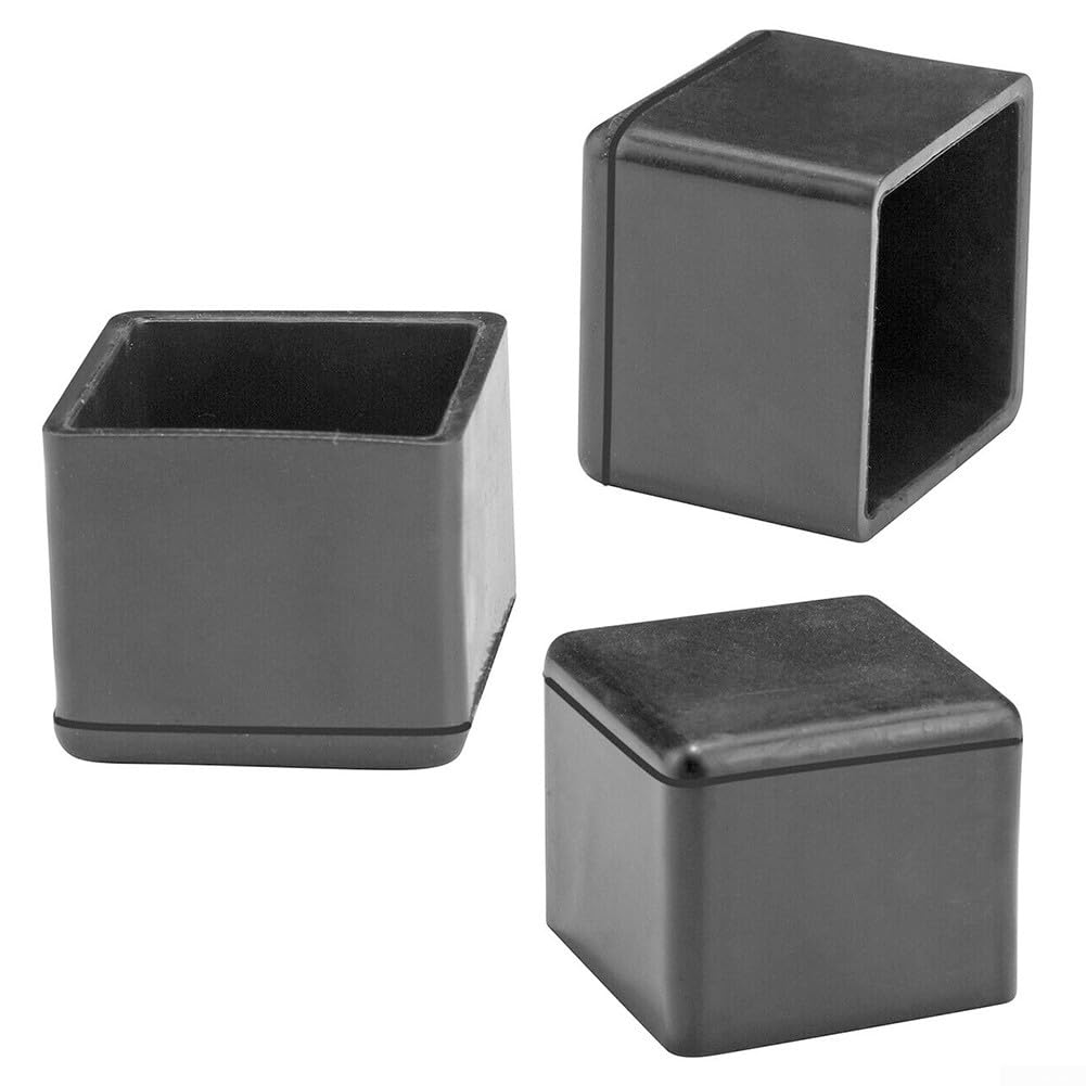 12 protectores cuadrados para patas de silla, fundas de PVC para patas de silla (20 x 20 mm)