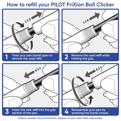 Pilot Frixion Clicker Retractable Erasable Rollerball 0.7 mm Tip - Blue, Single Pen - image 5