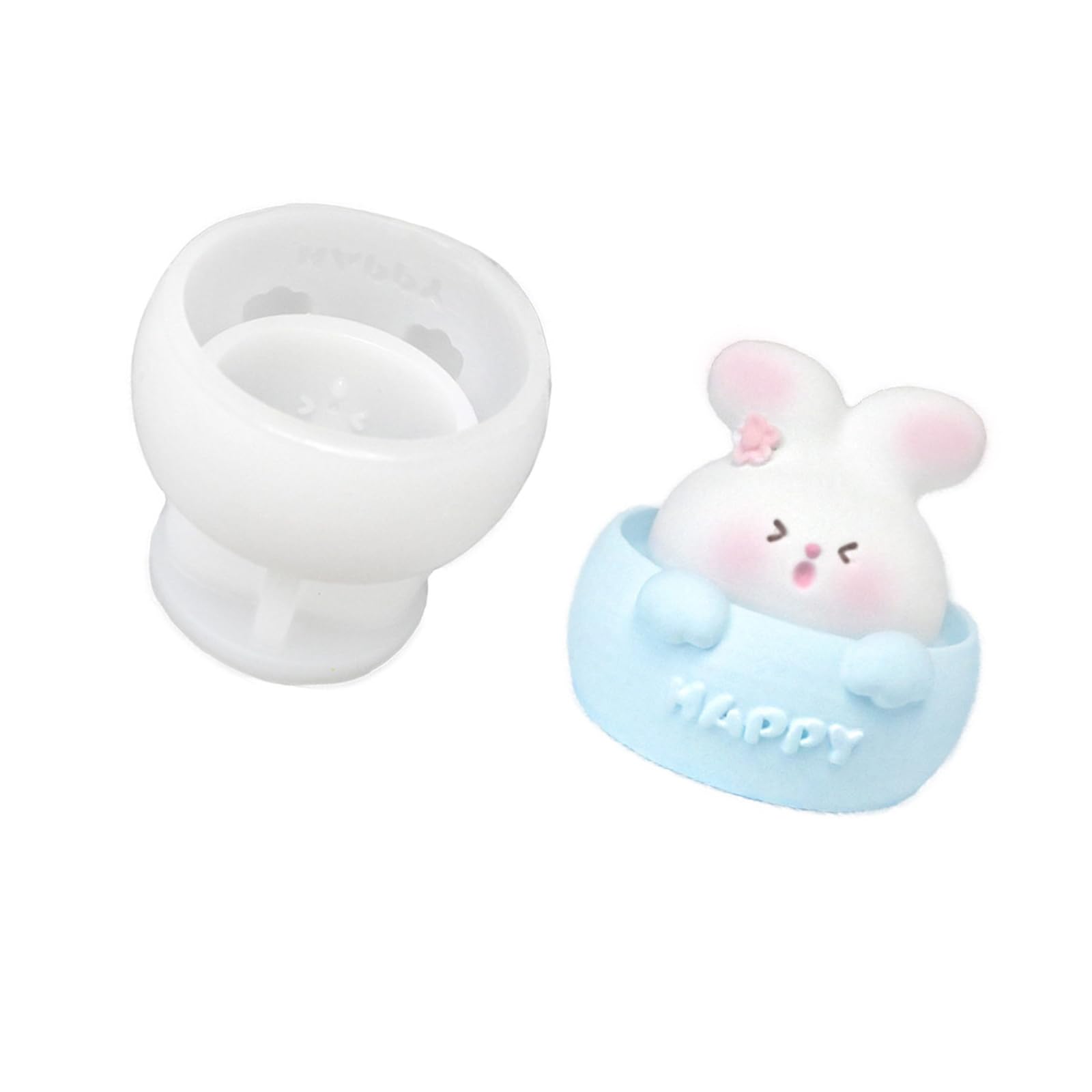 Xjdzineq Silicone Molds Animal 3D Cup Rabbits Plasters Casting Ornament for Making Animal Silicone