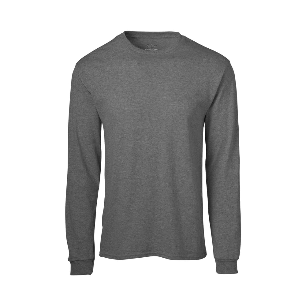 mens Midweight Cotton Long Sleeve T-shirt, 1 & 2 Packs