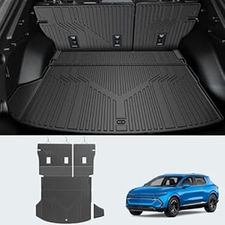 LUMWAY Tapis de coffre pour 2024 2025 2026 Chevy Equinox EV, Tapis de coffre avec tapis de dossier Tapis de siège arrière toutes saisons pour 2024-2026 Accessoires Chevrolet Equinox EV comprenant des