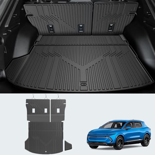 Cargo Mat for 2024 2025 Chevy Equinox EV, Trunk Mat with Backrest Mat All Weather Back Seat Cover Protector for 2025 Chevy Equinox EV Accessories Including Storage Mats