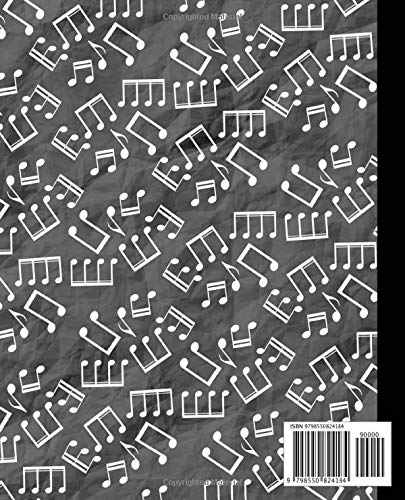 Music-Themed Blank Sheet Music Composition Notebook: 7.5 by 9.25 inches, 8-Stave Manuscript Per Page, 100 Pages, 50 Sheets, Music Note Pattern with ... Middle School, High School or College Student - Image 2