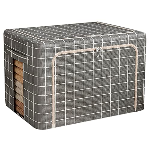 YUELYH Storage Boxes Clothes Storage Box Fabric Clothing Storage Bag Foldable Sorting Box Dormitory Storage Basket Strong Load-Bearing Capacity (Color : Gray, Size : 40x30x20cm)