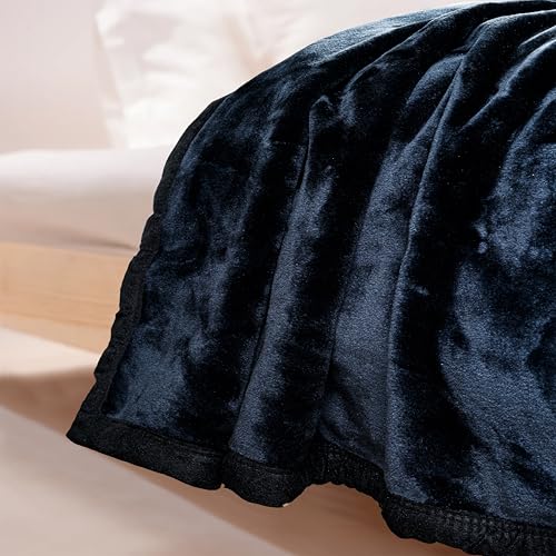 Image of ABRAZO Reversible Mink Blanket for Winter & AC | Double Bed 220x240 cm Soft & Warm Blanket /Dohar /Quilt /Comforter | All Season Use | (Black)