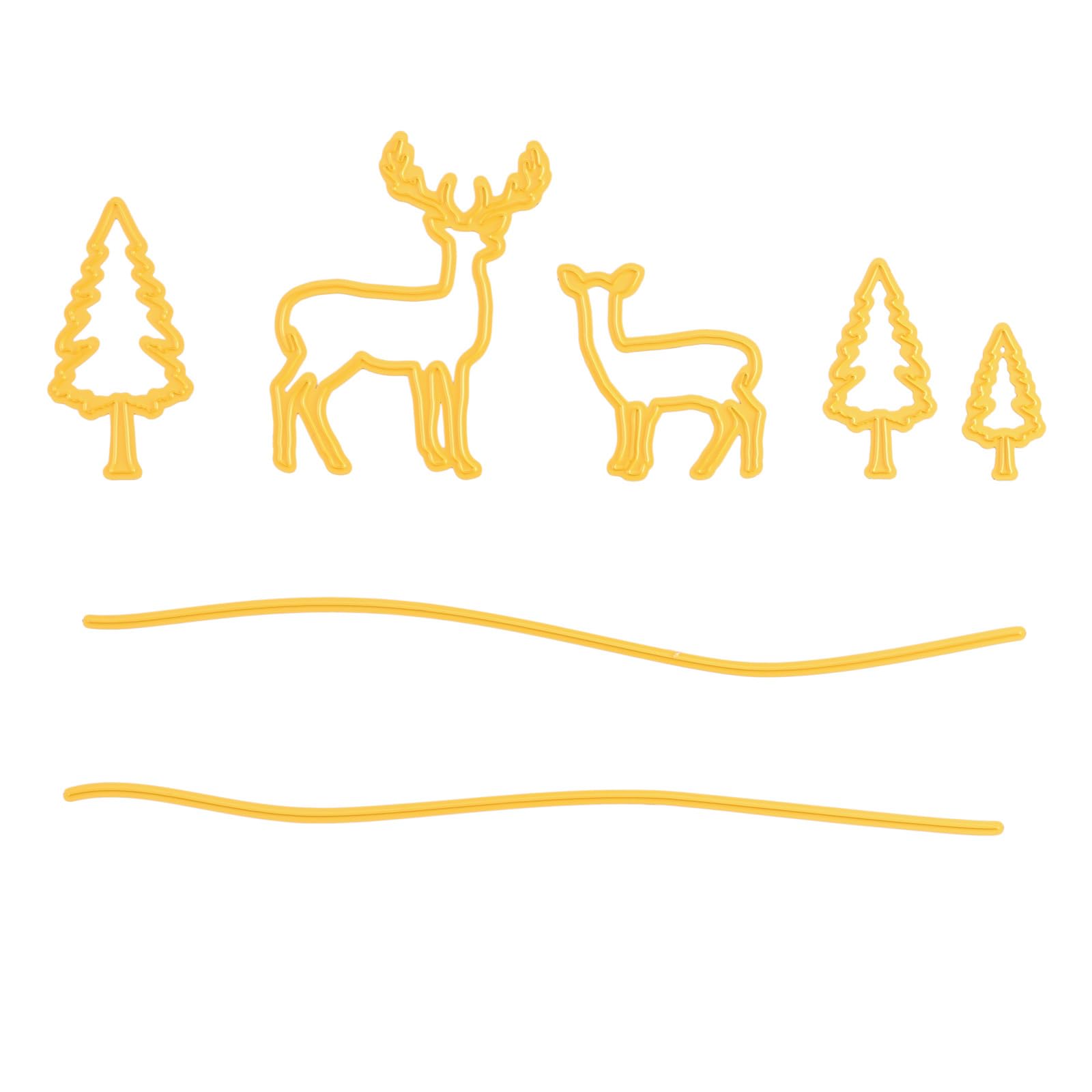 Nellie's Choice Cutting Die, Pinetrees and Reindeer, 7 Shape Dies, 1.6 x 3.2 cm to21 cm, Card Making Supplies, Metal Craft Dies for Scrapbooking, DIY and Paper Crafts