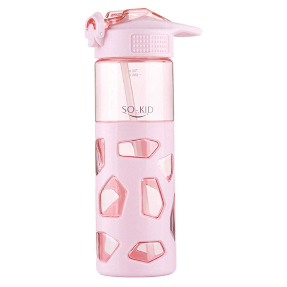 Borraccia alla moda da 700 ml con cannuccia con custodia anti-scottature, copertura rimbalzante, per sport, succhi di frutta, caffè, tè, campeggi