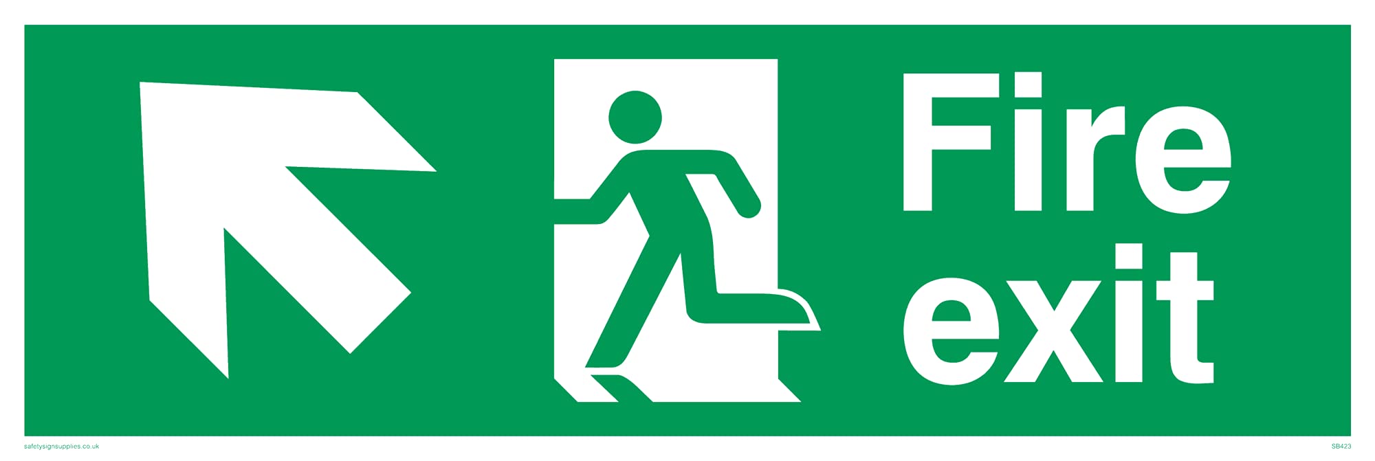 Pack of five - Fire Exit â€“ Up Left Sign - 300x100mm - L31