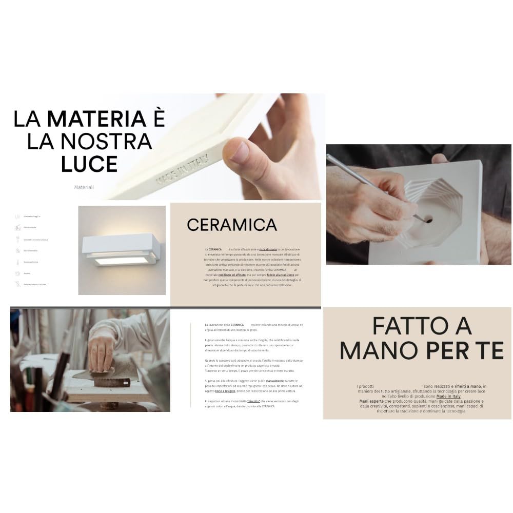 MAZZOLA LUCE Applique angolare bianca lampada per angolo parete di gesso ceramica pitturabile design moderna