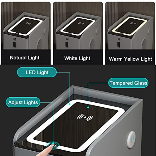 Table de chevet blanche USB compacte pour recharger ses appareils au lit