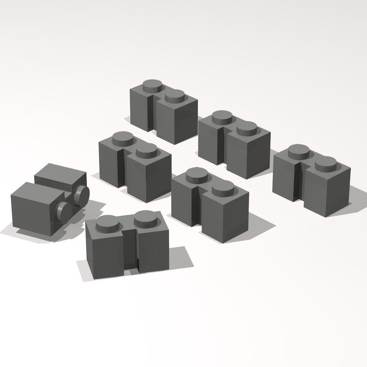 Classic Building Brick Bulk, Special 1x2 with Groove 200 Piece, Compatible with Lego Parts and Pieces:(Colour:Black)