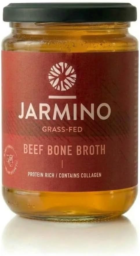 Bone Broth by JARMINO | 6 x 350ml Organic Beef Broth | Paleo Food | Clean Eating Alternative to Bone Broth Protein Powder or Collagen Powder