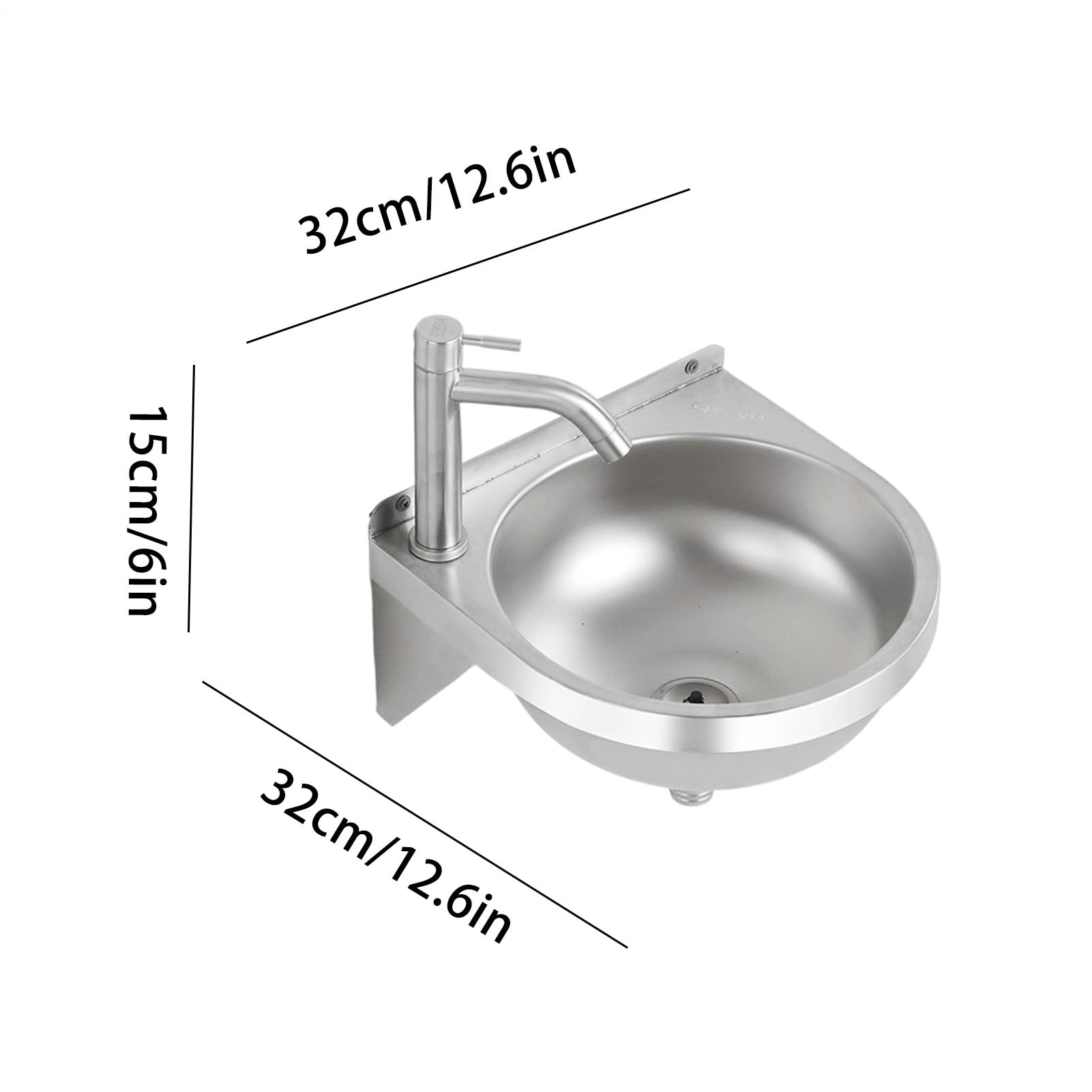 Lavabo da parete per bagno Lavabo a semicircolare per servizi igienici | per ristorante Per Bagno Servizi Igienici Toeletta Cucina Lavanderia Ristorante Casa Bar Hotel
