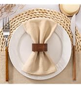 Santaben Champagne Spring Cloth Napkins Easter Set of 4 Bulk Washable Cotton Napkins 17"×17" for ...
