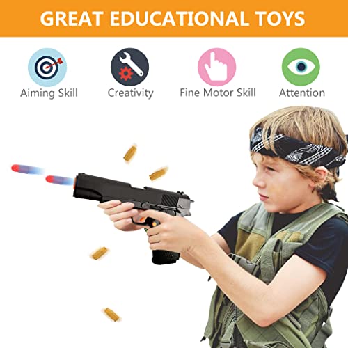 Toy Gun Soft Bullet, Shell Ejecting Cool Toys Pistol, Toy Foam Blaster Shooting Games Educational Model Toy Guns Gifts For Kids Boys Girls Birthday Christmas #TOP5