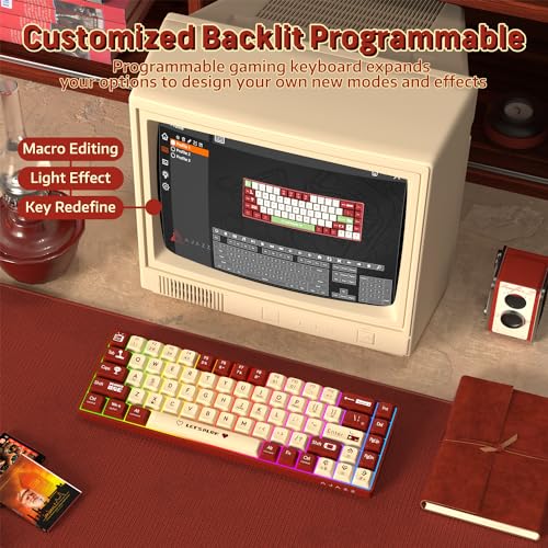 Image of AJAZZ AK680 65% Wired Hotswap Mechanical Gaming Keyboard, 68 Keys Portable Anti-Ghosting, Rainbow Lighting Programmable, EVA Sandwich, Ergonomic, Brown Switch for MAC /Win Red