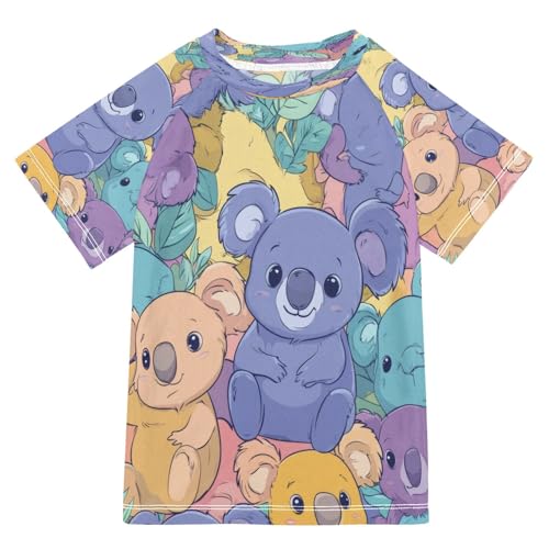 Kids Swimsuit Koala Plush Toy Cute Sunscreen T-Shirts Swimwear Sets UPF 50+
