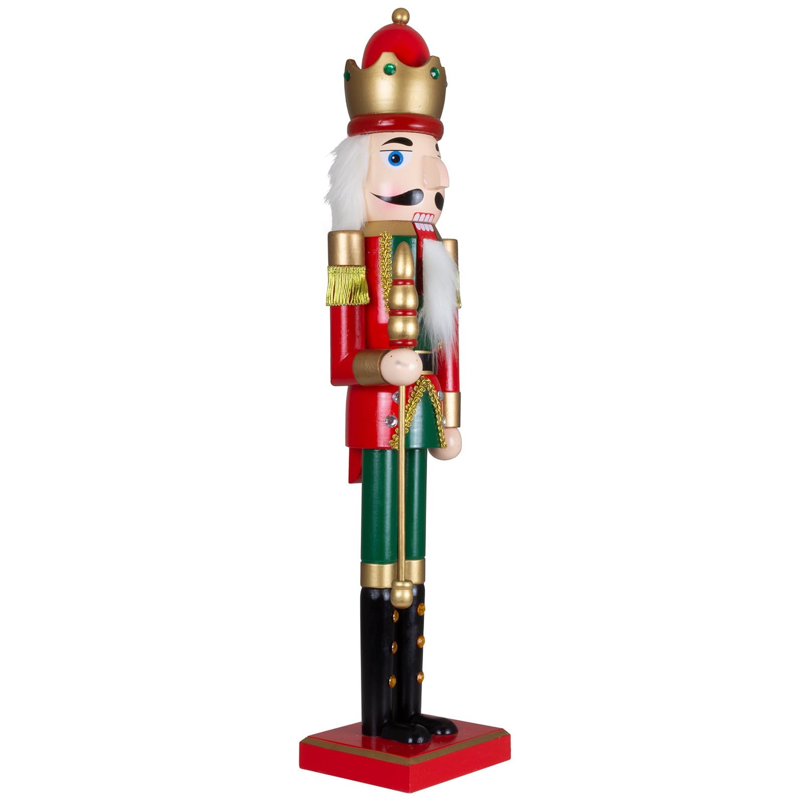 Nussknacker 60cm Dekofigur Holz König rot-grün