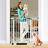 30 Inch Tall Baby Gate Auto Close Dog Gate Adjustable 29.92'-43.71' Wide Pressure Mounted Walk...