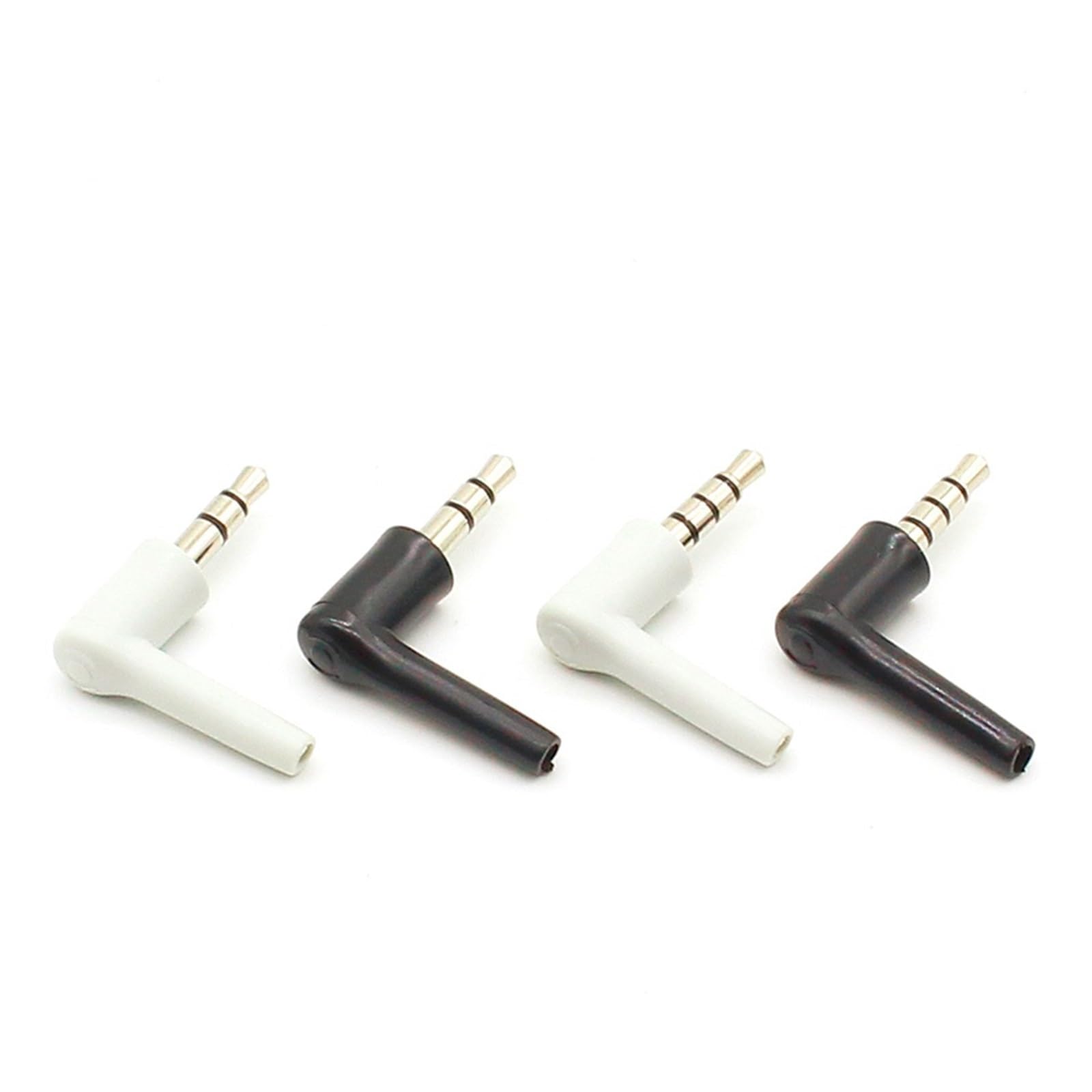 5pcs 10pcs 3.5mm Stereo Headset Plug Jack 4 poli .5 Nickel Plated 90 gradi Nero Bianco Audio Spine Jack Adattatore Connettore (10pcs Bianco 4 Poli)