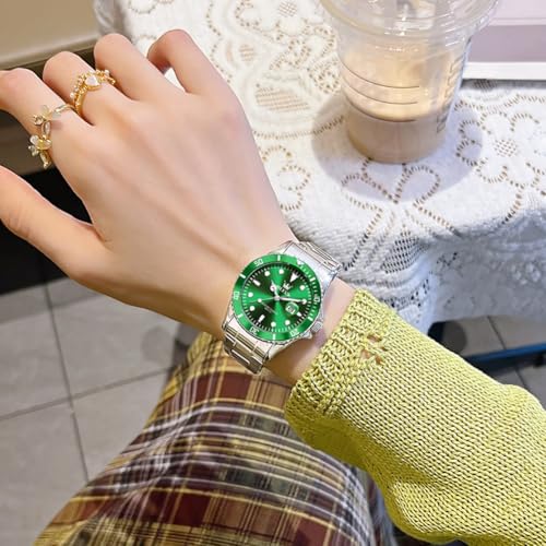 Image of OLEVS Watch Women Silver Watches for Women Luxury for Small Wrists Dress Stainless Steel Women's Wrist Watches Easy to Read Reloj para Mujer Black /Blue /Gold /Green /Pink /Purple