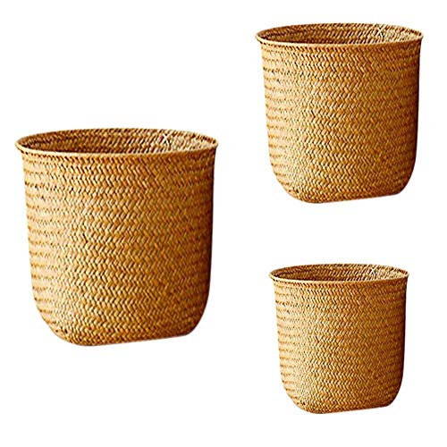 Zcm Panier de Rangement Tricoté à la Main Toy Stockage Basket Fruit Basket Nordique Style Pot Plante Basket-Tissés à la Main Pliable Panier de Fleurs (Size : M) Cover
